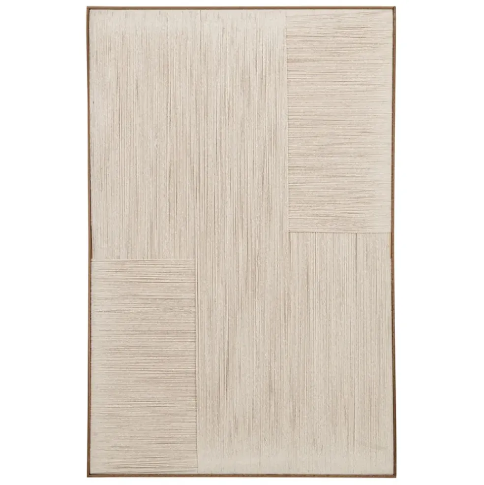 Cadre en coton beige et sapin 54x82cm - Lignes