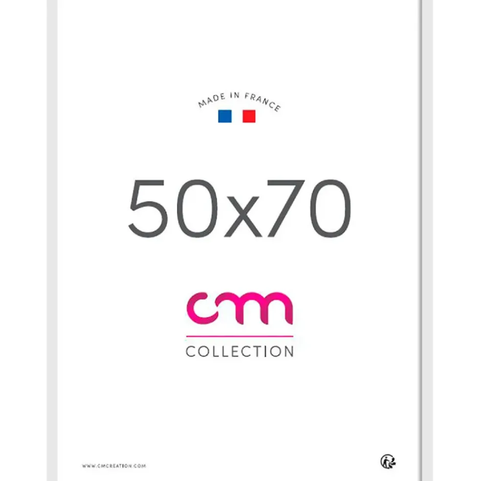 Cadre photo 50x70cm lario blanc verre mdf