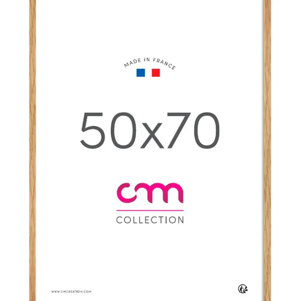 Cadre photo 50x70cm lario chene verre mdf