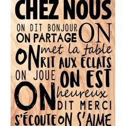 Cadre "Chez nous" en bois naturel et noir 30x40cm