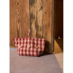 Cale porte en coton rouge - Campagne