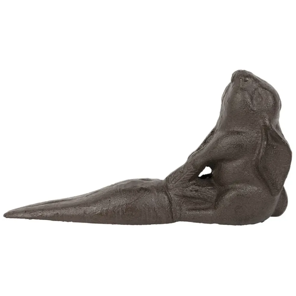 Cale porte lapin en fonte brun