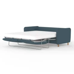 Canapé convertible 2 places Gustave - Tissu Texturé - Crown Moutarde