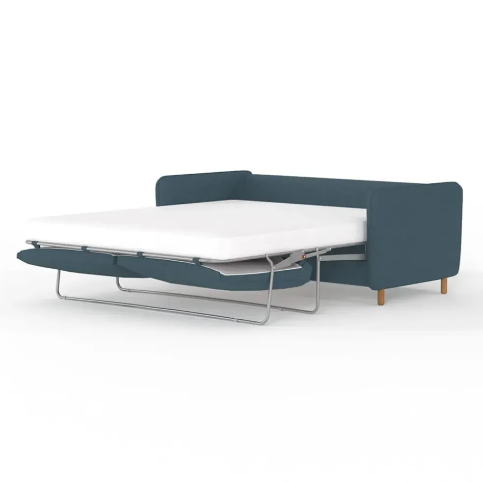 Canapé convertible 2 places Gustave - Tissu Texturé - Crown Moutarde