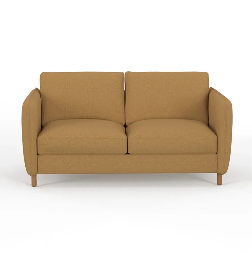 Canapé convertible 2 places Gustave - Tissu Texturé - Crown Moutarde