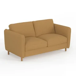 Canapé convertible 2 places Gustave - Tissu Texturé - Crown Moutarde