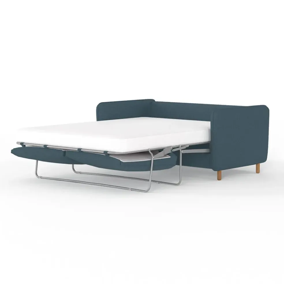Canapé convertible 2 places Gustave - Tissu Texturé - Crown Moutarde