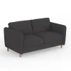 Canapé convertible 2 places Bultex Gustave - Tissu - Enjoy Anthracite