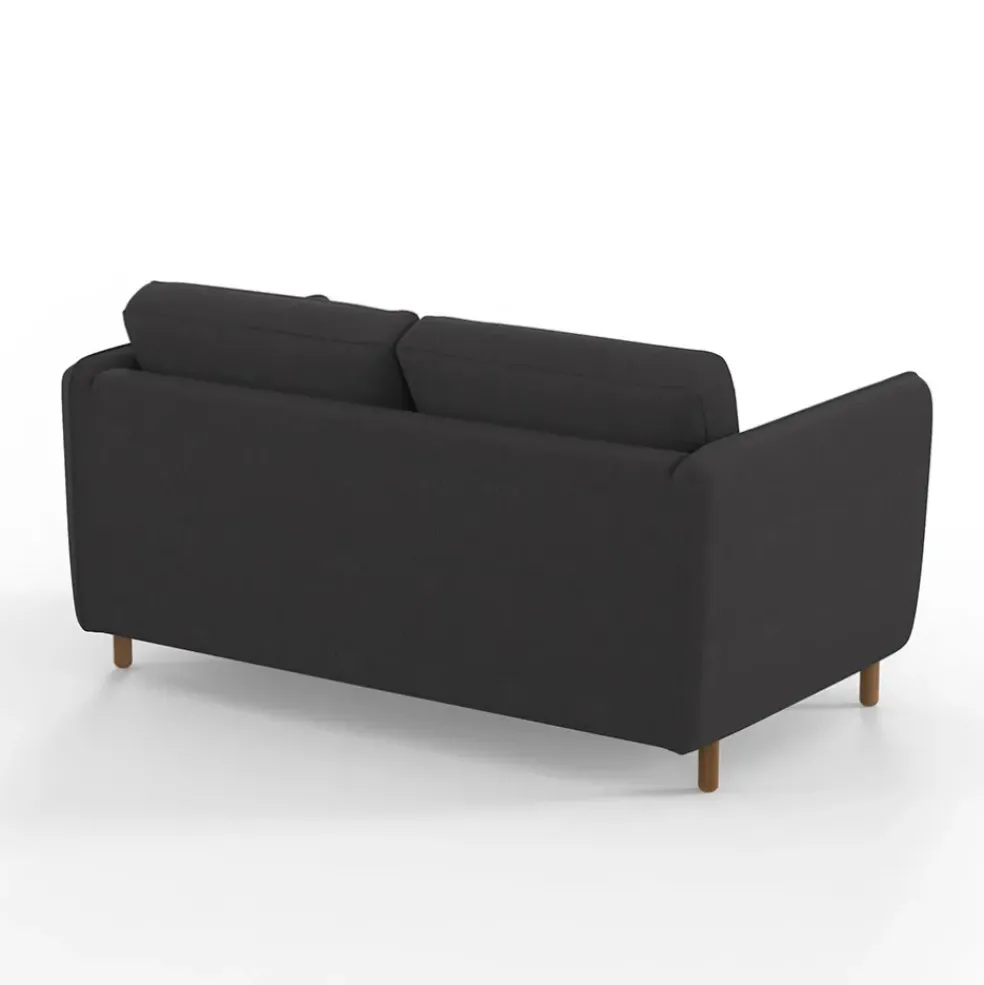 Canapé convertible 2 places Bultex Gustave - Tissu - Enjoy Anthracite