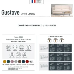 Canapé convertible 2 places Bultex Gustave - Tissu - Enjoy Anthracite