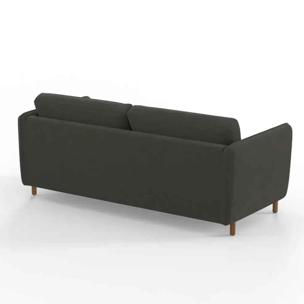Canapé convertible 2 places Bultex Gustave - Velours Vintage - Adore Anthracite