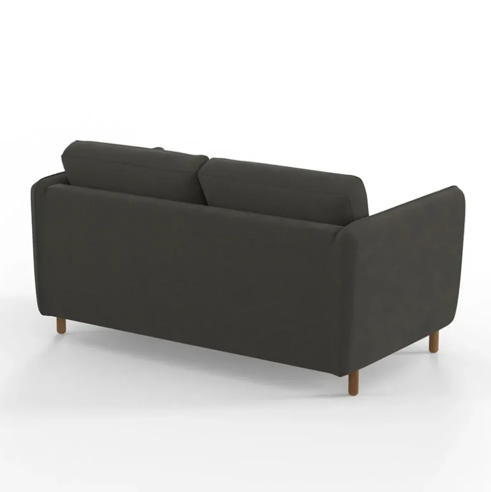 Canapé convertible 2 places Bultex Gustave - Velours Vintage - Adore Anthracite