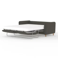 Canapé convertible 2 places Bultex Gustave - Velours Vintage - Adore Anthracite