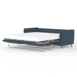Canapé convertible 2 places Bultex Gustave - Velours Vintage - Adore Anthracite