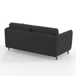 Canapé convertible 2 places Bultex Gustave - Velours Vintage - Adore Anthracite