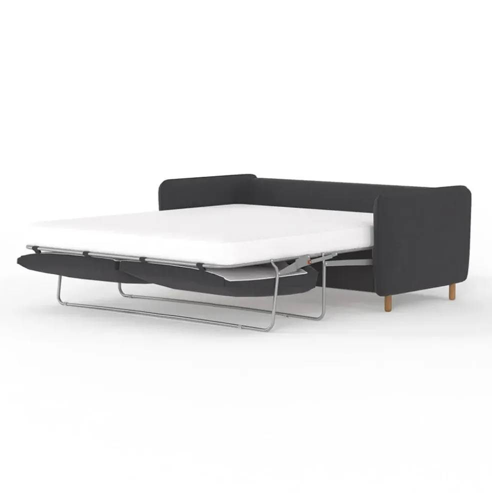 Canapé convertible 2 places Bultex Gustave - Velours Vintage - Adore Anthracite