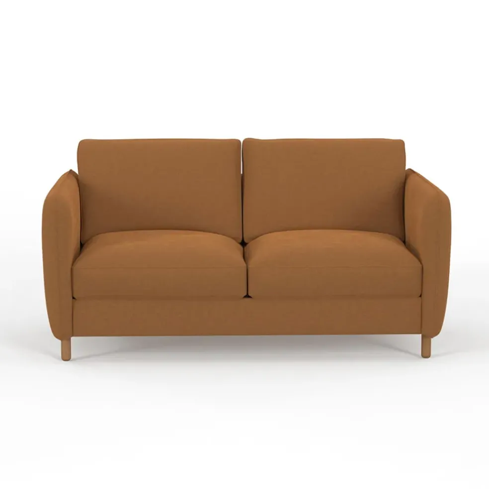 Canapé convertible 2 places Bultex Gustave - Velours Vintage - Adore Anthracite