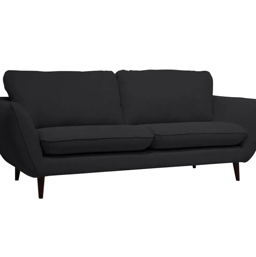 Canapé fixe 2 places AXEL - Tissu Texturé - Crown Black