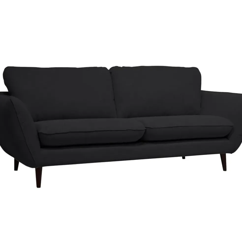 Canapé fixe 2 places AXEL - Tissu Texturé - Crown Black