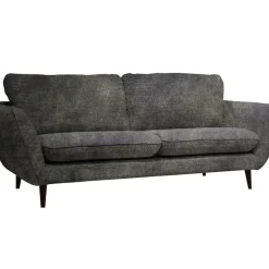 Canapé fixe 3 places Axel - Velours Vintage - Adore Anthracite