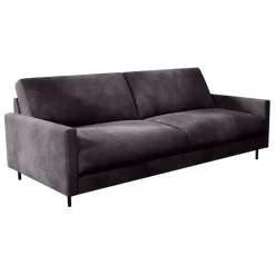 Canapé fixe 3 places Gaspard - Velours Vintage - Adore Anthracite