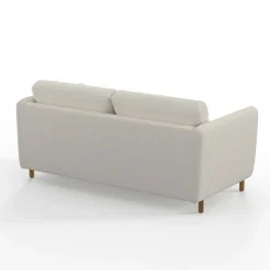 Canapé fixe 4 places Gustave - Velours Texturé - Dany Ecru