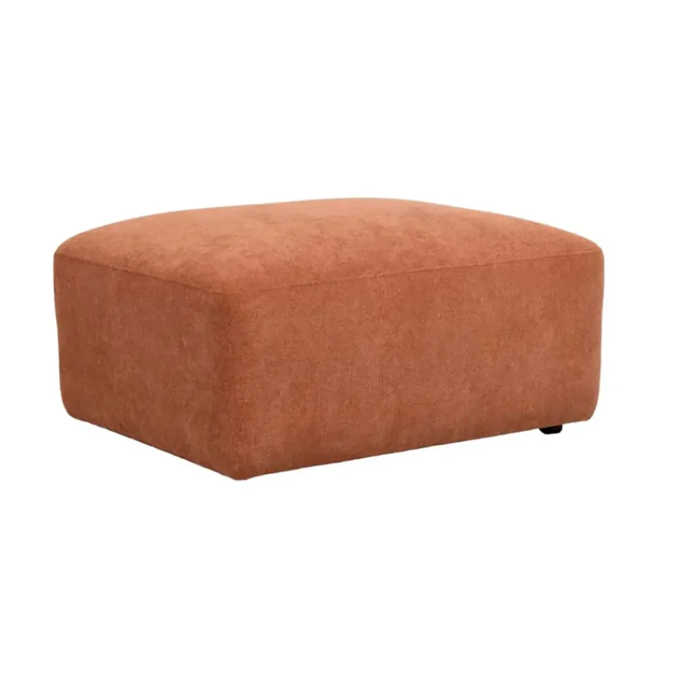 Canapé modulable 3 places terracotta avec pouf - Andrea