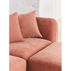 Canapé modulable 3 places terracotta avec pouf - Andrea