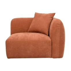 Canapé modulable 3 places terracotta avec pouf - Andrea