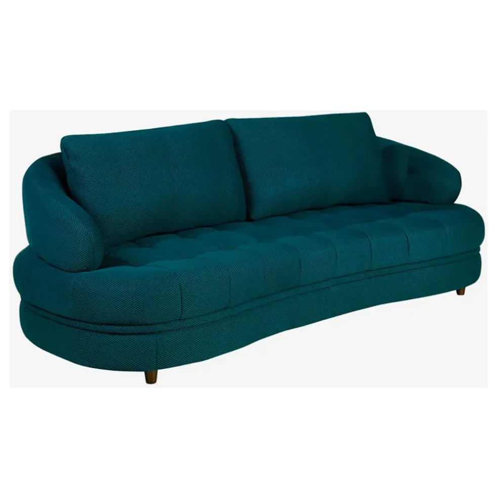 Canape 3 places en tissu 3d bleu canard - Oxia