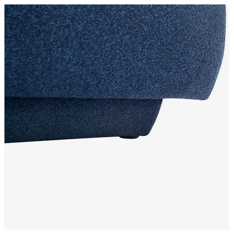 Canape angle droit 4 places en tissu texturé bleu marine - Austin