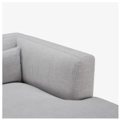 Canape angle droit fixe en tissu perlé gris - Tessie