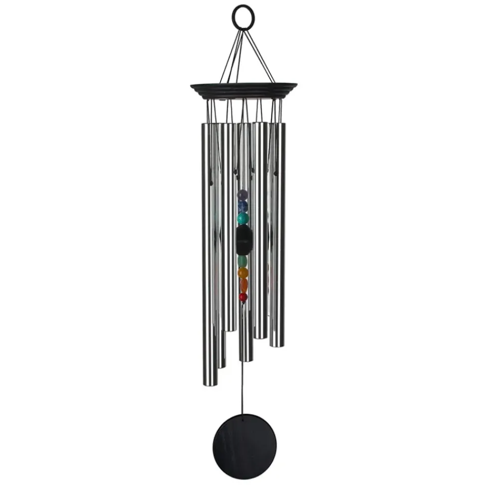 Carillon à vent 7 chakras argenté h44cm