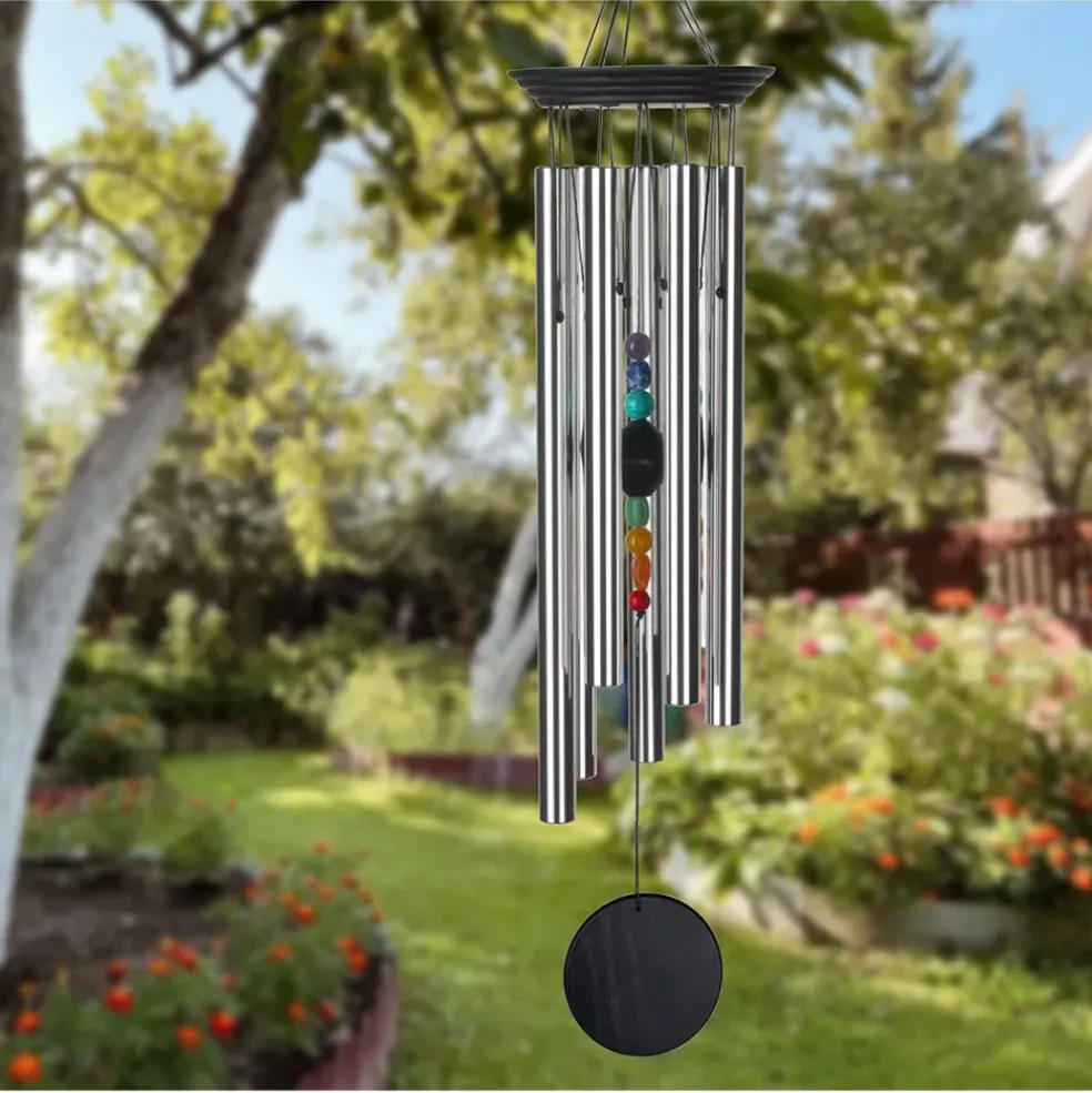 Carillon à vent 7 chakras argenté h44cm