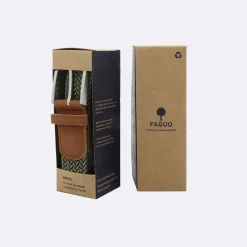 Ceinture tressée kaki et beige taille unique