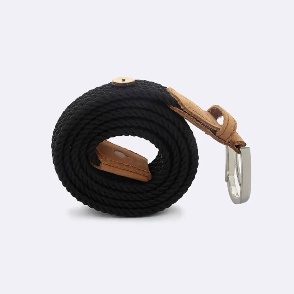 Ceinture tressée noir taille unique