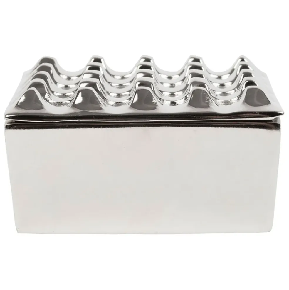 Cendrier en aluminium argenté d13cm - Riva