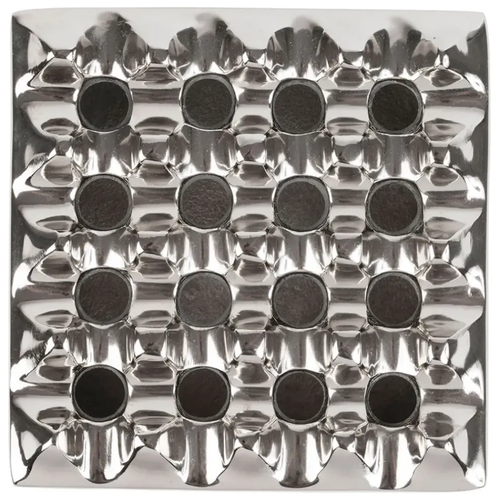 Cendrier en aluminium argenté d13cm - Riva