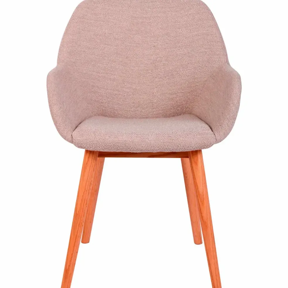 Chaise avec accoudoirs en tissu sable - Altea