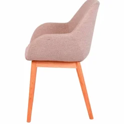 Chaise avec accoudoirs en tissu sable - Altea