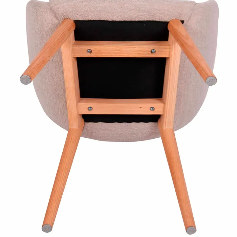 Chaise avec accoudoirs en tissu sable - Altea