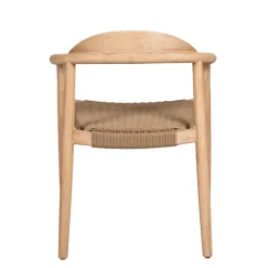 Chaise avec accoudoirs en bois d'eucalyptus sable - Anam