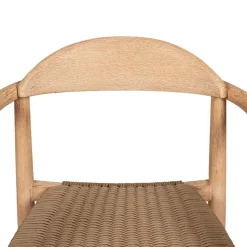 Chaise avec accoudoirs en bois d'eucalyptus sable - Anam