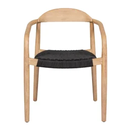 Chaise avec accoudoirs en bois d' eucalyptus noir - Anam