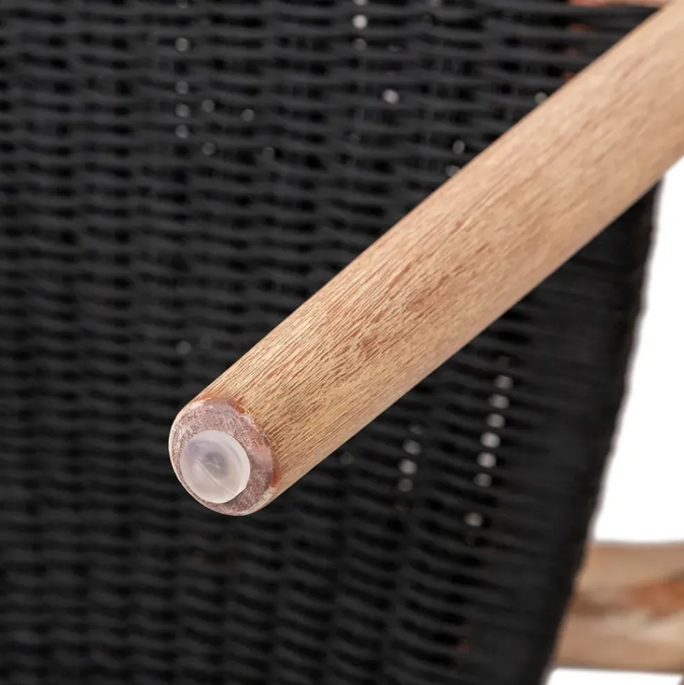 Chaise avec accoudoirs en bois d' eucalyptus noir - Anam