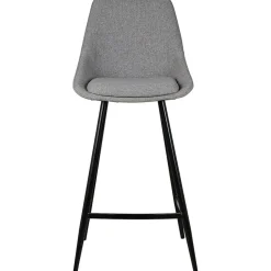 Chaise de bar en tissu gris clair h67cm - Ben