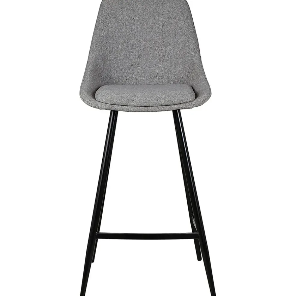 Chaise de bar en tissu gris clair h67cm - Ben