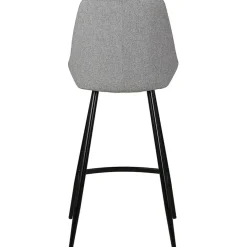 Chaise de bar en tissu gris clair h67cm - Ben