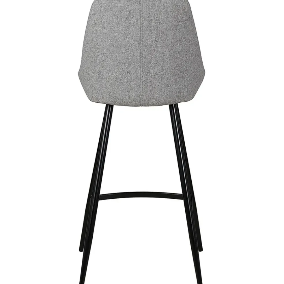 Chaise de bar en tissu gris clair h67cm - Ben