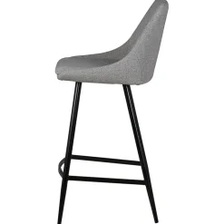 Chaise de bar en tissu gris clair h67cm - Ben